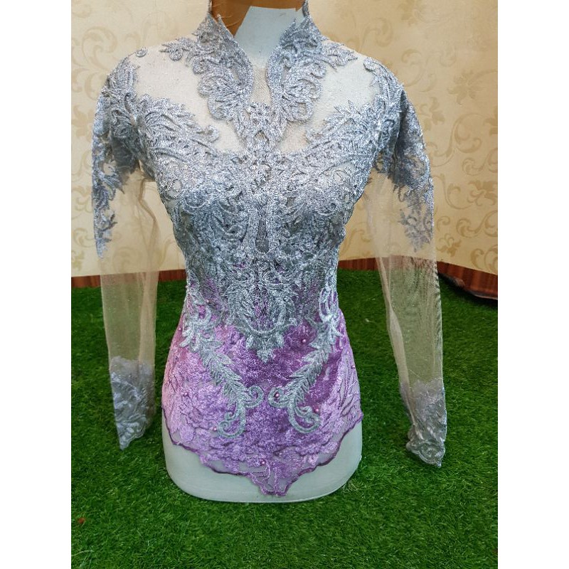 kebaya atasan ungu muda size xl