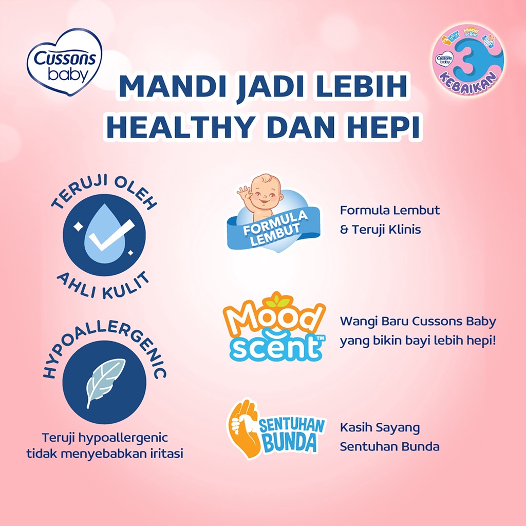 Bisa COD Cussons Baby Hair &amp; Body wash Mild Gentle Happy Fresh Newborn Sabun Cair Bayi