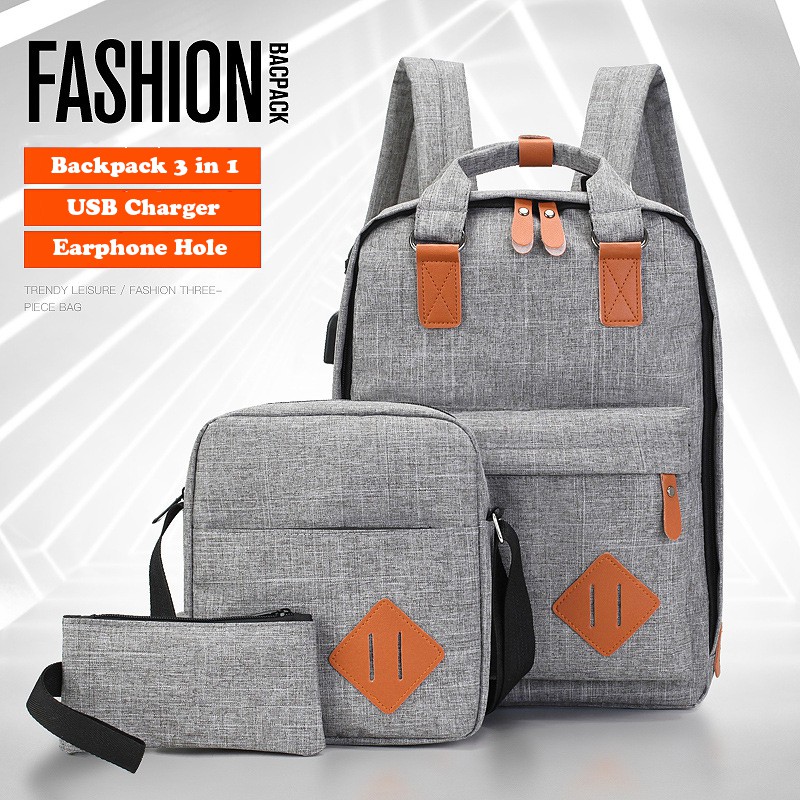 techdoo tas 3 in 1 tas ransel pria backpack tas laptop sekolah tas punggung multifungsi tr803