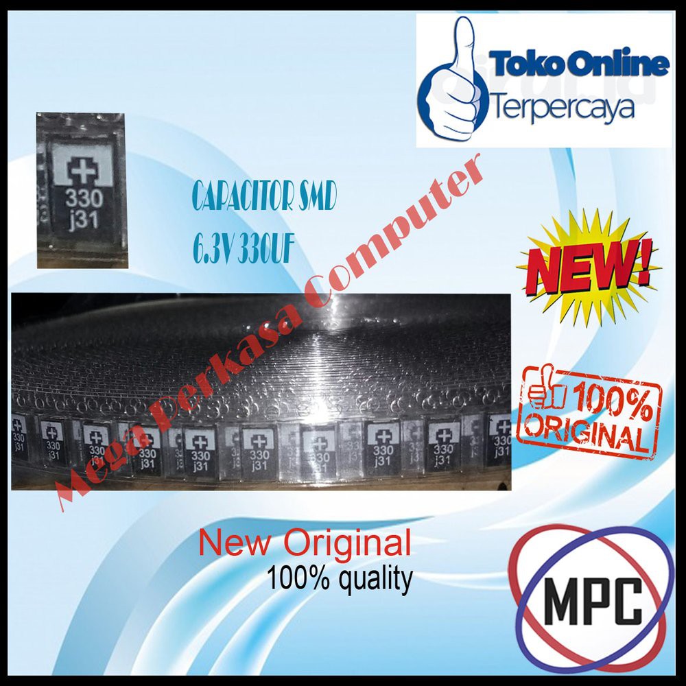 Jual Capacitor Capasitor Kapasitor SMD 6V 330UF Tantalum Flash Sale