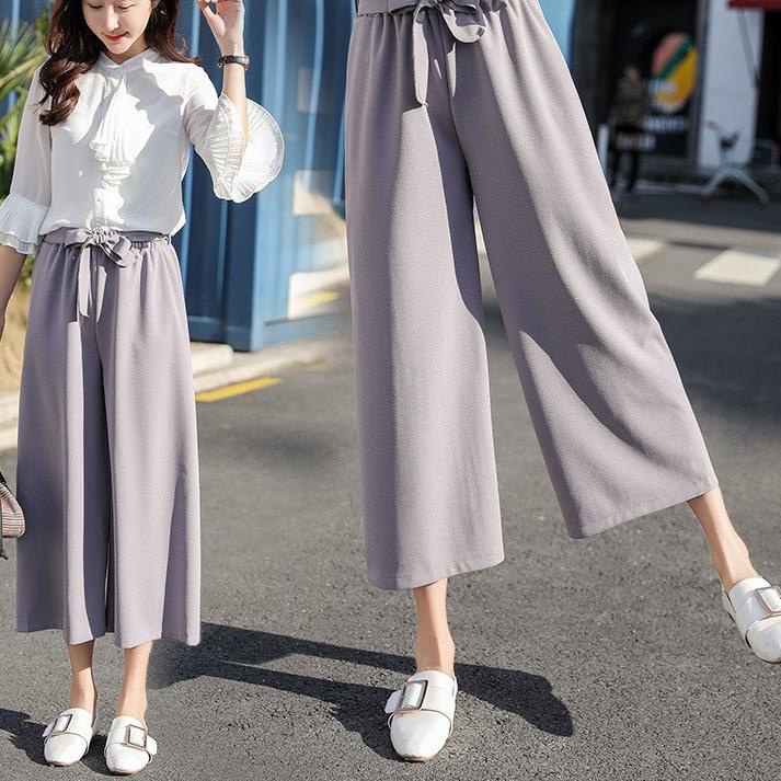 Vallina Outfit - Celana Kulot Pita Wanita Cullote Ribbon Summer Korean Style-7