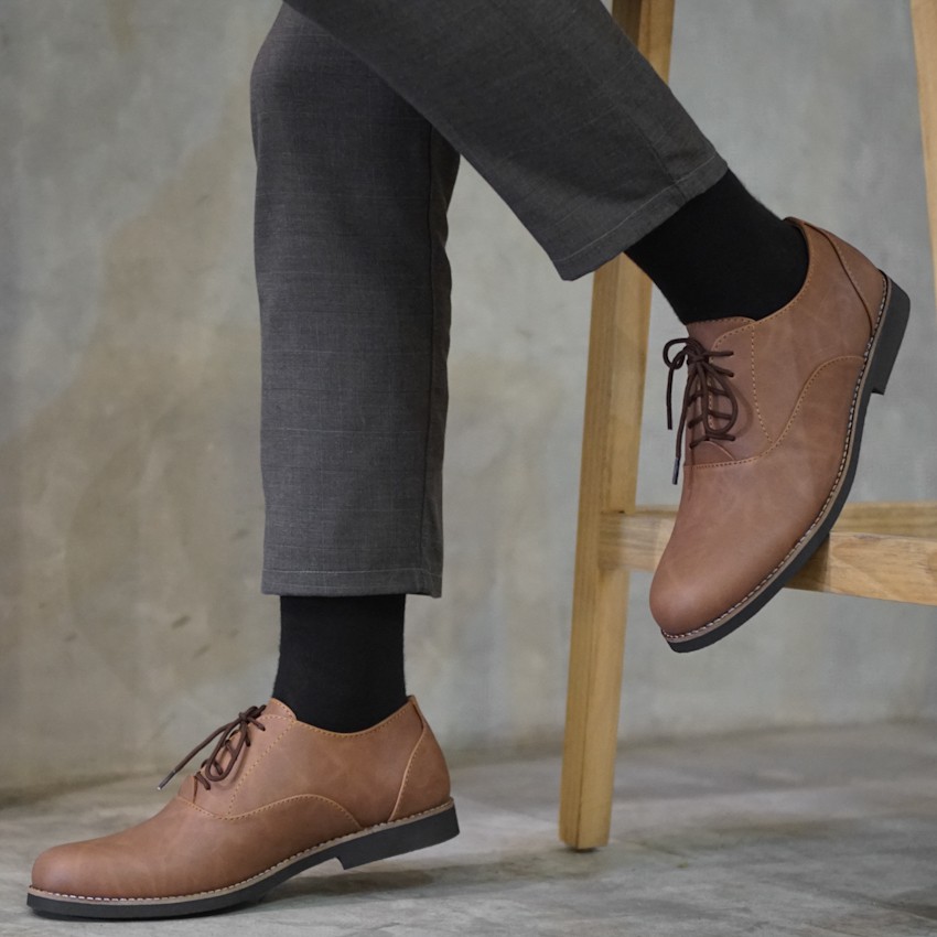 Dembble Brown | 39-45 | Sepatu Pantofel Kerja Kantor Kuliah Pria/Men Laces Oxford Footwear | FORIND x Lvnatica