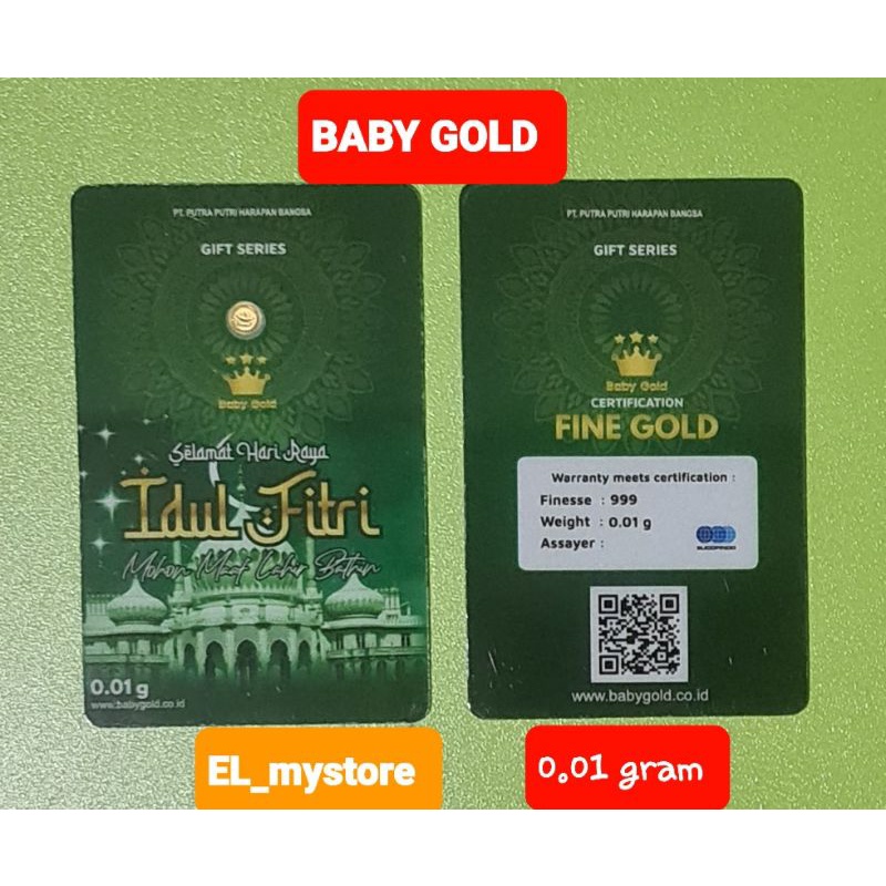 Kado Emas Mini Baby Gold Idul Fitri 0.01 gram.