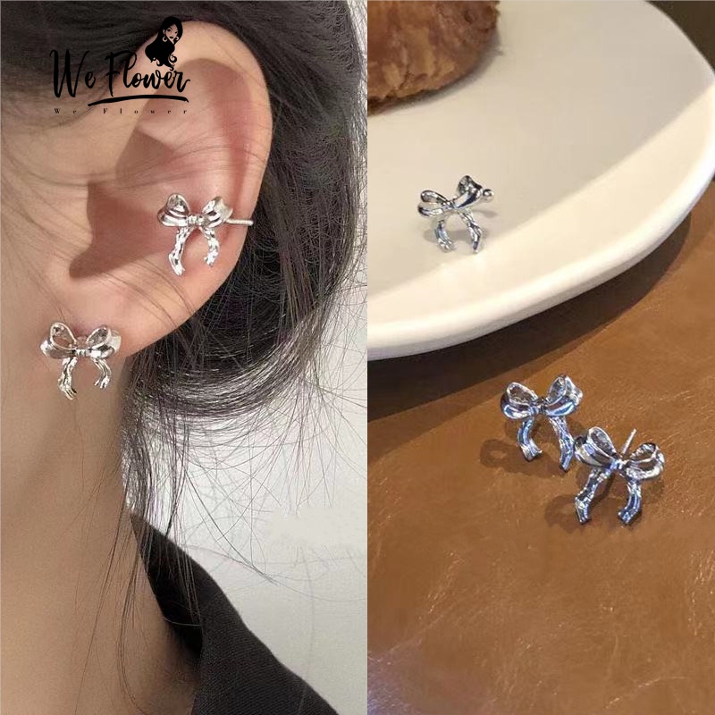 We Flower Anting Tusuk Silver s925 Desain Pita Gaya Korea Untuk Wanita