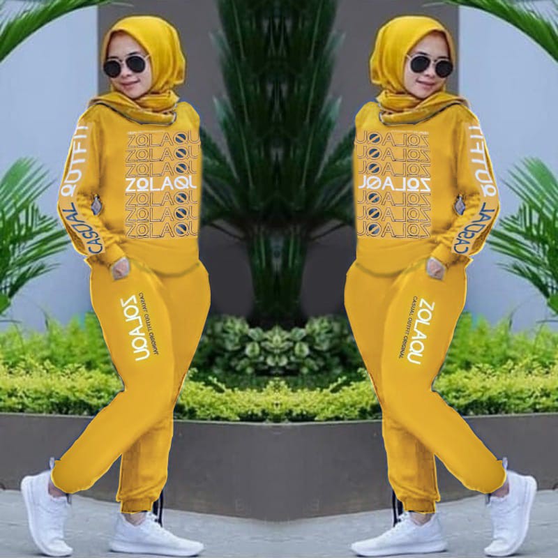 INDOBEST SETELAN ZOLAQUU / PAKAIAN OLAHRAGA WANITA LENGAN PNJANG