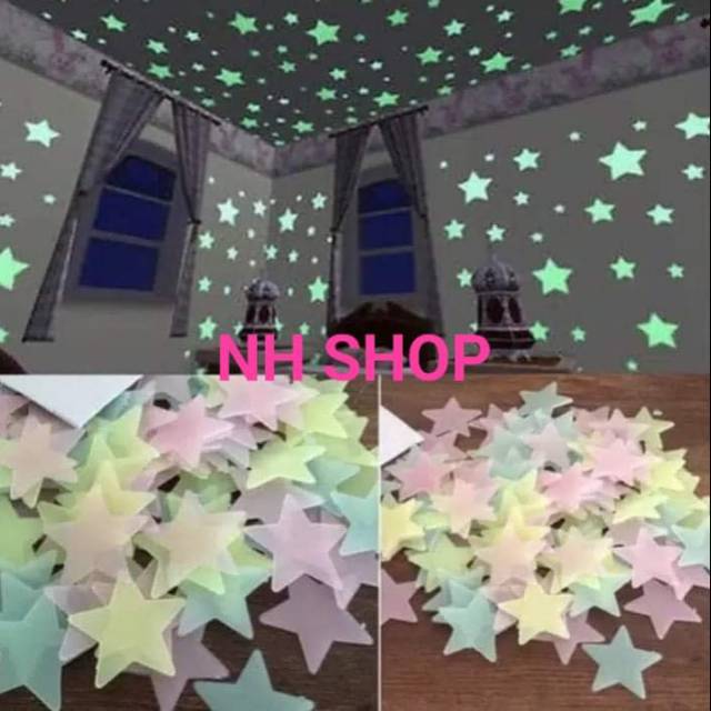Sticker fosfor glow in the dark,sticker bintang menyala