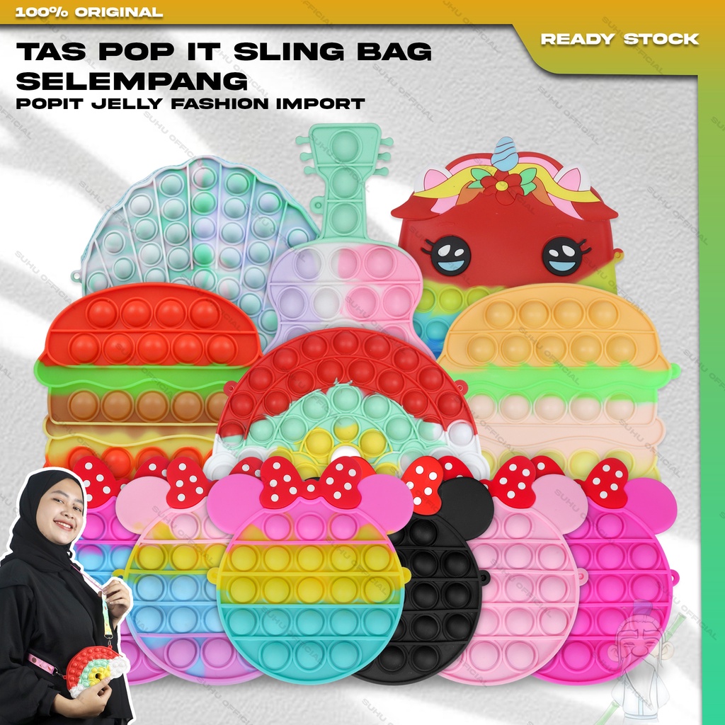 TAS POP IT SLING BAG SELEMPANG POPIT JELLY FASHION IMPORT