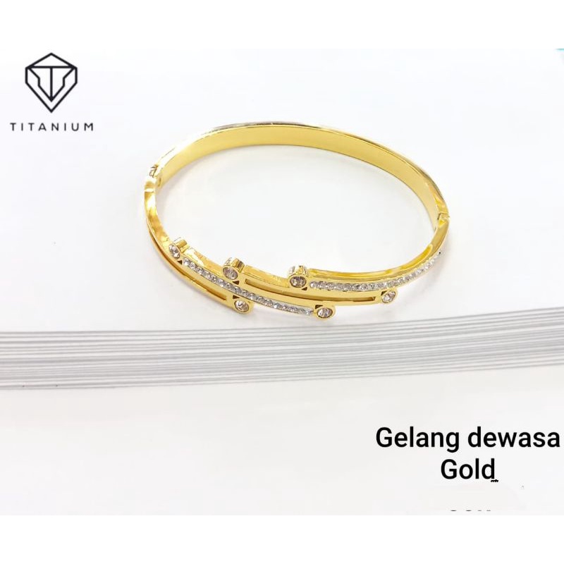 GELANG TITANIUM DEWASA MODEL BANGKOK WARNA GOLD DAN ROSE GOLD