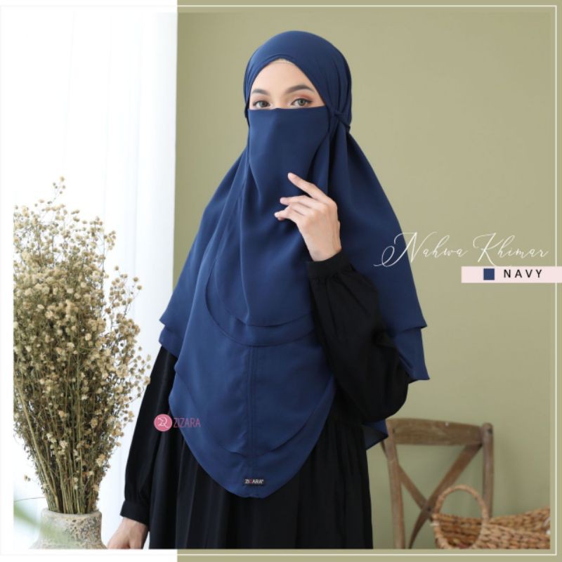Khimar Syari NAHWA Zizara | FREE CADAR | Kerudung berbahan CERUTI AMUNZEN double layer, syantik