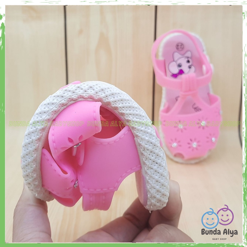 Sendal Anak Perempuan IMPORT Usia 9 Bulan Sampai 3 Tahun PINK Model Lucu  Sepatu Sandal Anak Cewek Karet Elastis Anti Licin Kekinian Nyaman Dipakai Size 16 Sampai  24