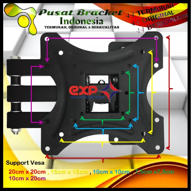 Bracket TV LG 14 s/d 43 inch 6 ARAH FULL BESI SUPER KOKOH GARANSI 100% ORI