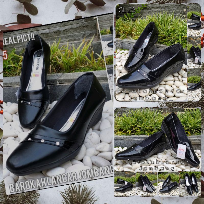 SEPATU PANTOFEL WANITA KERJA HITAM HAK 5CM 100% MURAH BERKWALITAS