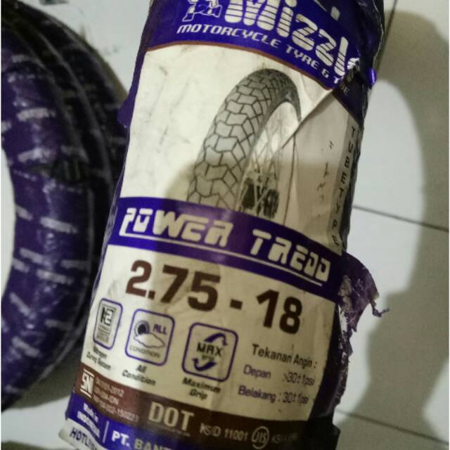 Ban Mizzle 275-18 Power Tread dan ban dalamnya