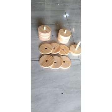 Tatakan Gelas Kayu Set isi 6 / Alas Gelas MODEL DONAT / Coaster Set