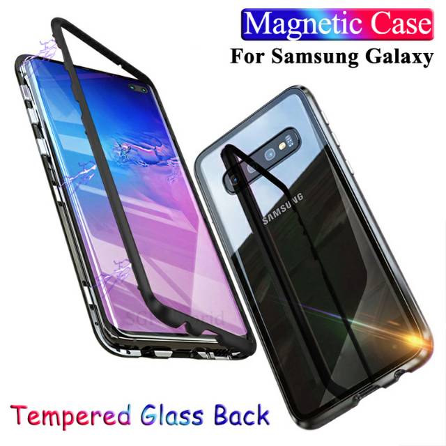 Case Magnetic DEPAN BELAKANG Samsung S10 Premium Case 2in1 Double Glass