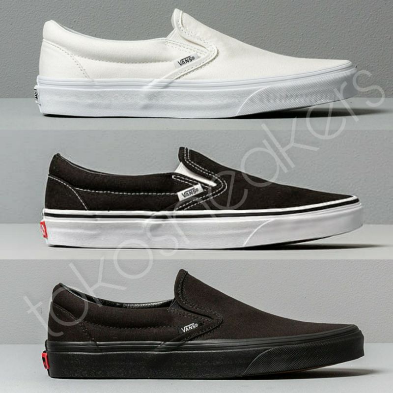 [COD] PREMIUM QUALITY! Sepatu Slip On Classic - Black, White, Full Black (IMPOR VIETNAM)