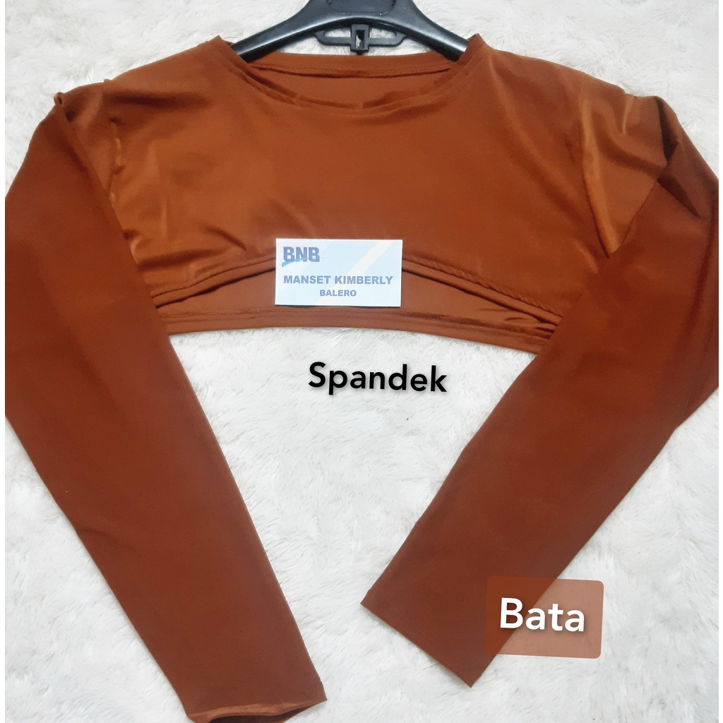 Manset Kimberly Hansock Spandek Jersey Manset Sambung Balero Baju Manset Lengan Panjang Terbaru Size Fit XL Seri Hitam-coklat bata