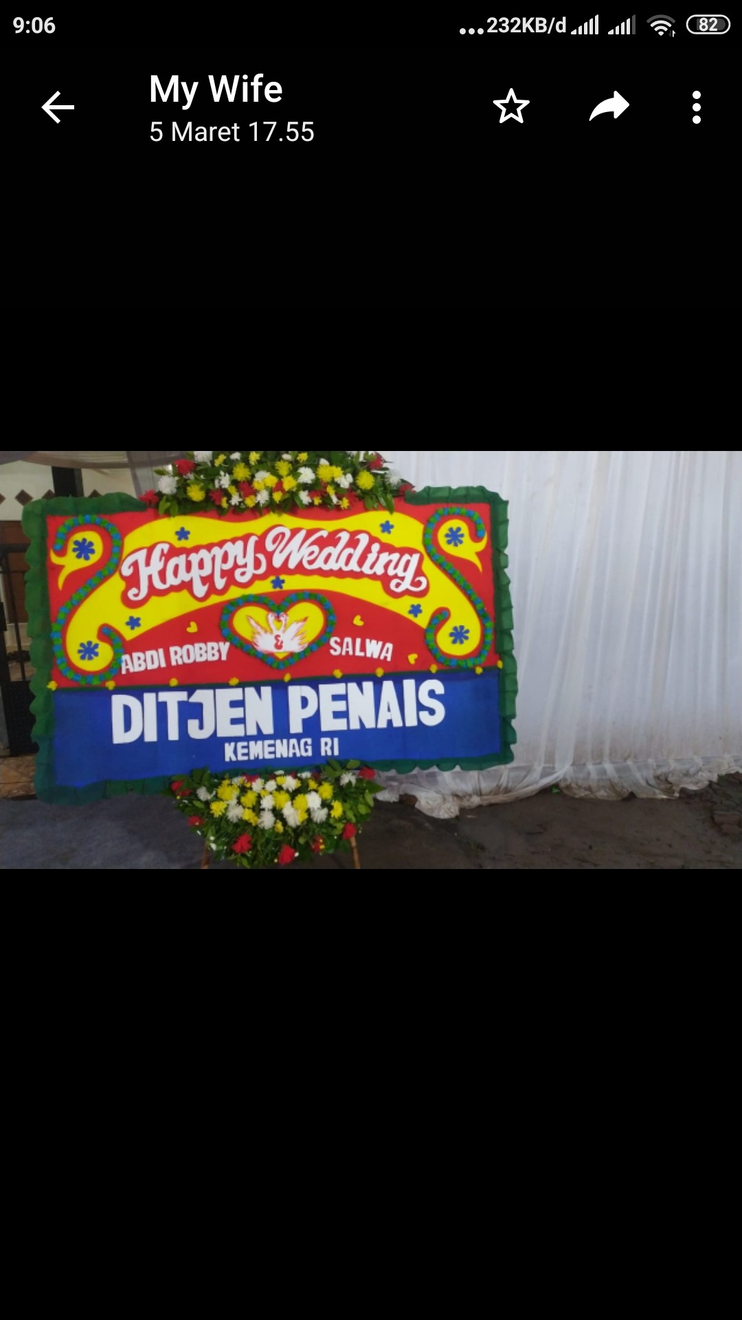 Karangan Bunga Papan Bunga Opening Wedding  Ukuran 2m X 1,25m