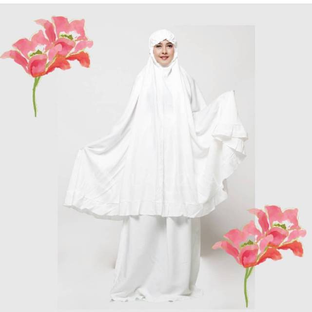 READY ORIGINAL MUKENA PUTIH LARIZKA