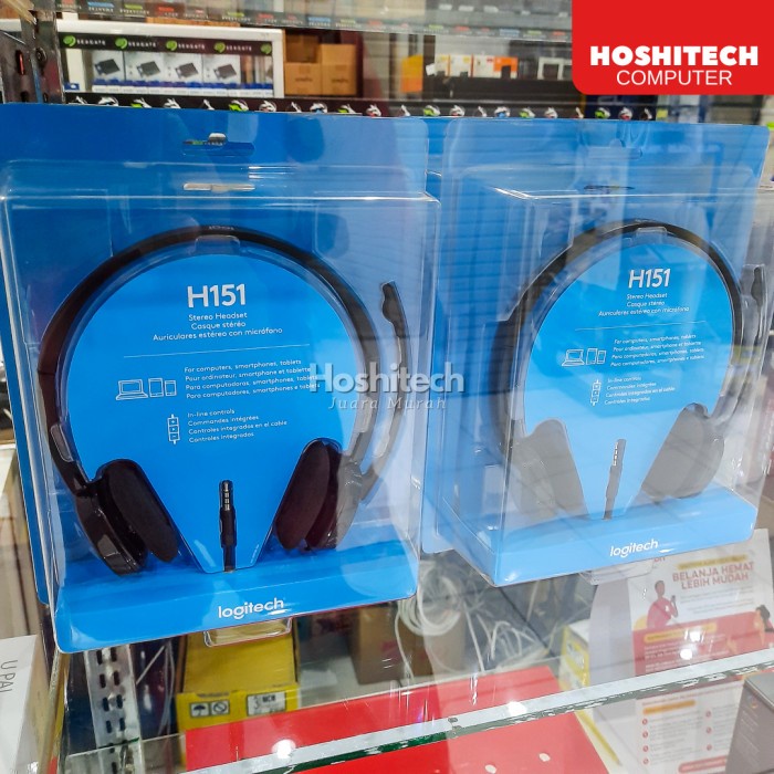 LOGITECH H151 Headset Noise Cancelling Mic GARANSI RESMI 1TH