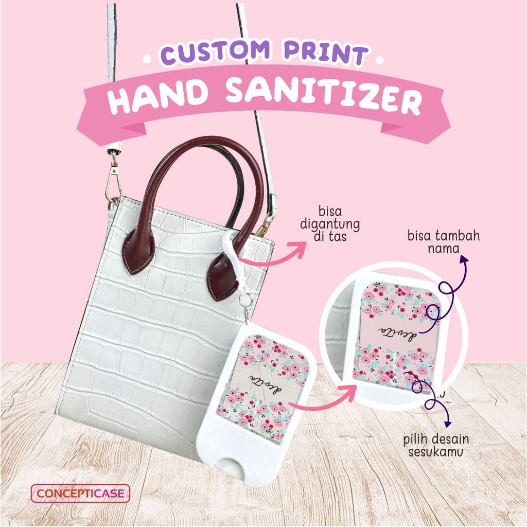 CUSTOM PRINT HAND SANITIZER POCKET SPRAY/HAND SANITIZER GANTUNG ISI 50ML