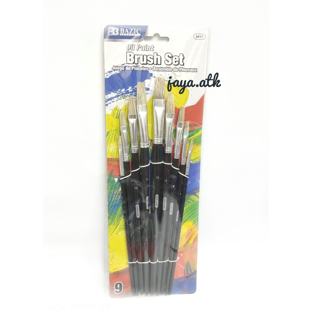 

KUAS LUKIS CAT MINYAK AKRILIK ACRYLIC SET ISI 9 OIL PAINT BRUSH SET PUTIH 3417