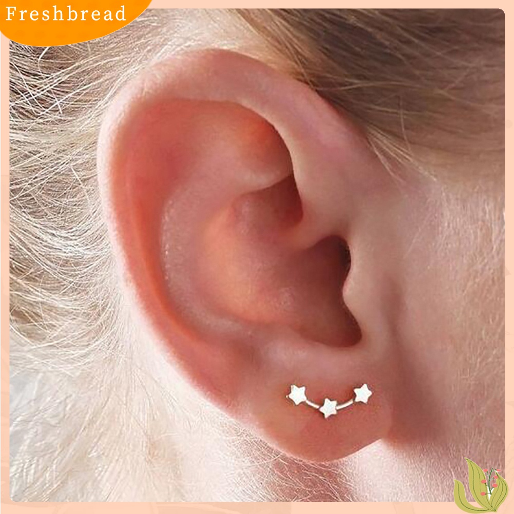 [Fresh] 1 Pasang Anting Tusuk Motif Bintang Kecil Elegan untuk Wanita / Pesta / Hadiah