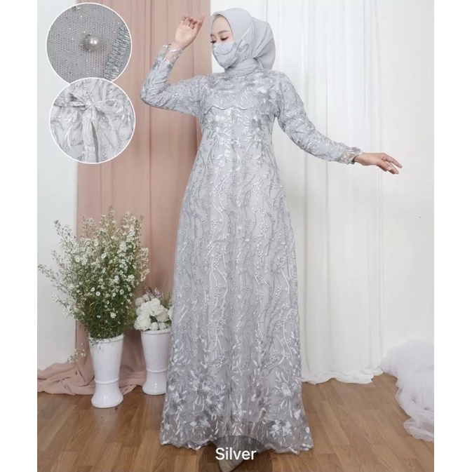 (COD) GAMIS RATU MODERN/Gamis pesta ratu/Kebaya gamis terlaris/gamis kondangan/gamis muslimah