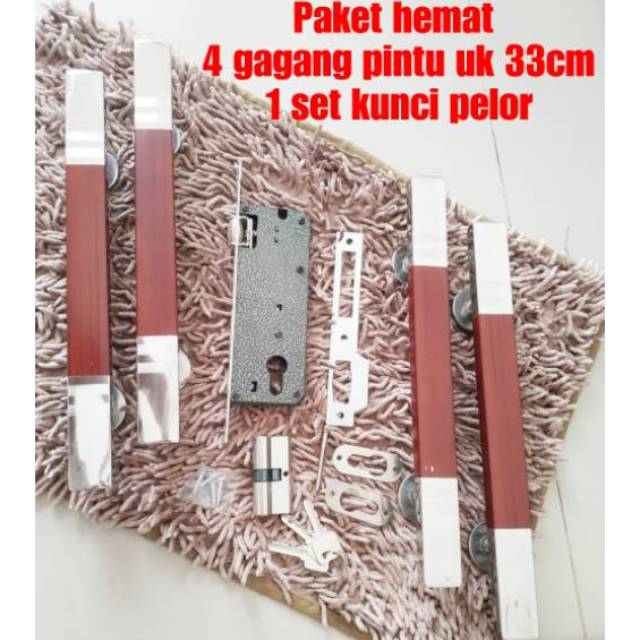 PAKET SUPER HEMAT KUNCI PINTU KUPU2 KUNCI PINTU LNGKP MINIMLIS 4 PCS PH UK 45CM+1 SET KUNCI PELOR