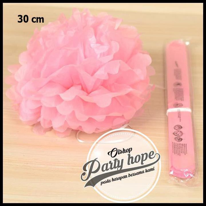 

Pompom Kertas Pink Muda / Pompom Kertas 30 Cm / Tissue Paper / Pompom DISKON