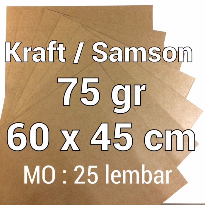 

KERTAS SACK KRAFT SAMSON 75 gsm 60x45 cm COKLAT BUNGKUS CRAFT