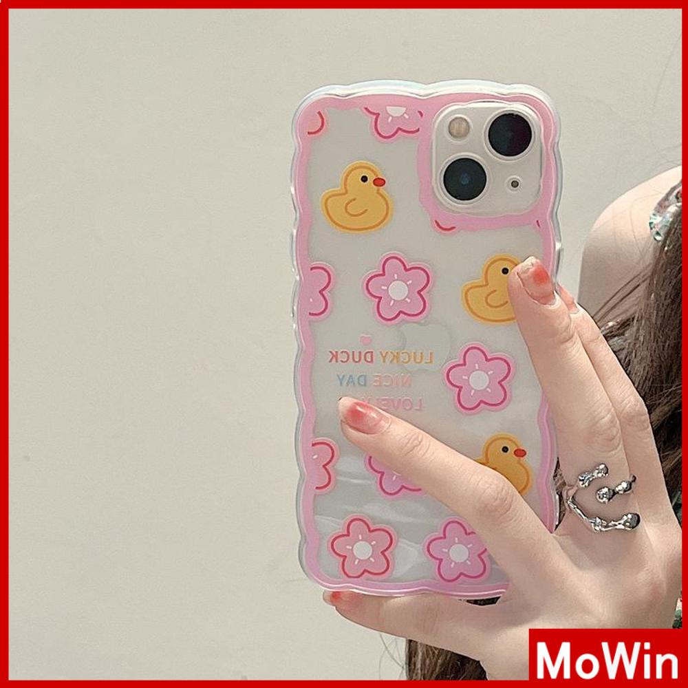iPhone Case Silicone Soft Case Clear Case Wave Non-Slip Shock Resistant Camera Full Coverage Protection Flower Duck For iPhone 13 Pro Max iPhone 12 Pro Max iPhone 11 iPhone 7 Plus
