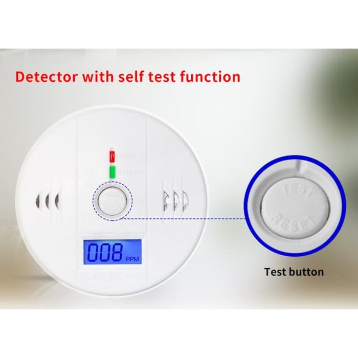 Pendeteksi Smoke Detector Alarm Sensor Warning Alarm CO Carbon Monoxide Digital Karbon Monoksida