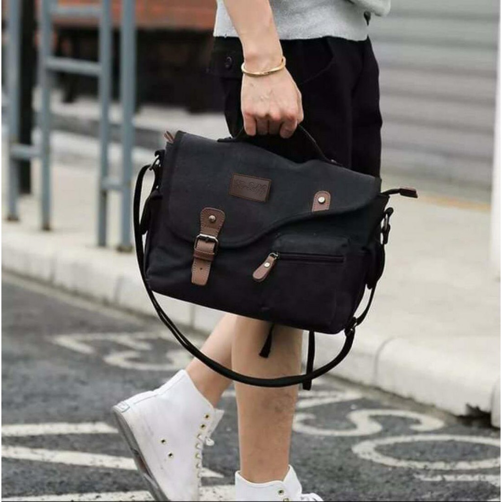 GHbag Tas Selingbag CANYON Pria  /Tas Kerja Pria / Tas Cowo Slempang Canvas Model Terbaru Kekinian