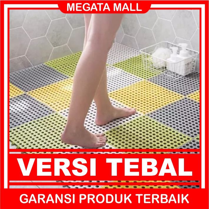 ♫ Megata ♫ A173 [TEBAL] Karpet Kamar Mandi Anti Slip Polkadot Keset Kamar Mandi Anti Licin Dapur Alas Kaki kamar mandi Mat Non-Slip 30x30 CM