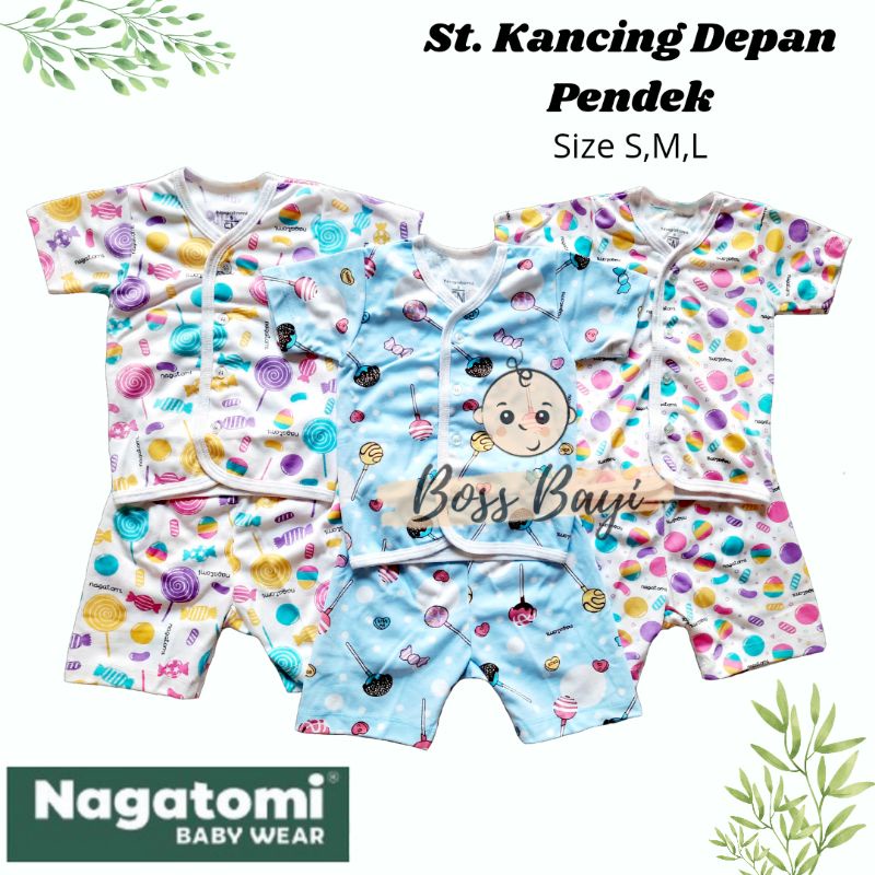 Setelan Bayi Anak Pendek Kancing Tengah Nagatomi Premium SML