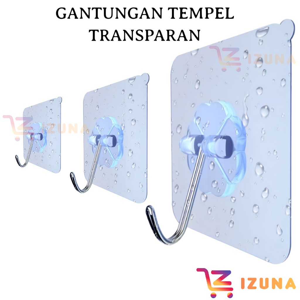 [IZUNA] GANTUNGAN TEMPEL TRANSPARAN / MAGIC HOOK TEMPEL AJAIB / GANTUNGAN SERBAGUNA