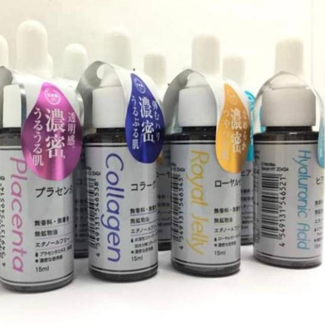 Daiso japan serum placenta collagen royal Jelly hyaluronic acid lactobacillus artichoke witch hazel