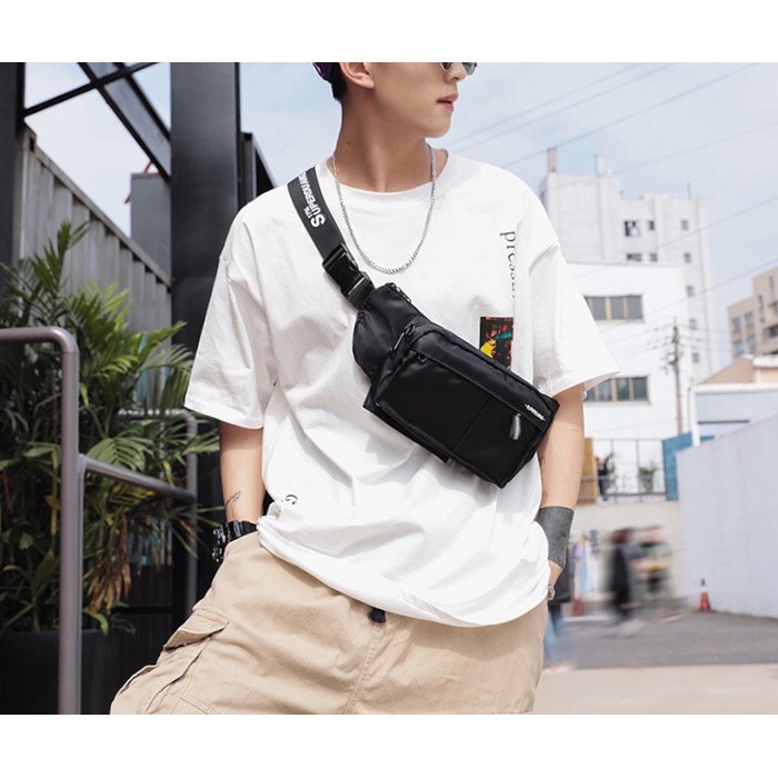 [ ORIGINAL PRODUCT ] Tas Selempang Bahu Pria Oxford Slingbag Waistbag Superduang Import Keren