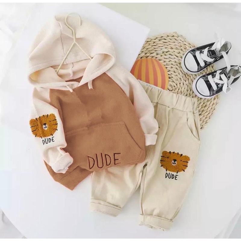 SETELAN HOODIE TRENDY BAYI ANAK (UNISEX) MOTIF DUDE TIGER USIA 6 BULAN-5 TAHUN BAHAN BABYTERRY LEMBUT TERLARIS TERMURAH/ SETELAN HOODIE TRENDY BAYI ANAK LAKI-LAKI/ SETELAN HOODIE TRENDY BAYI ANAK PEREMPUAN/ SETELAN HOODIE TRENDY BAYI ANAK COWOK