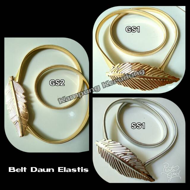 Belt Daun Elastis Ikat Pinggang Gesper Fashion Wanita