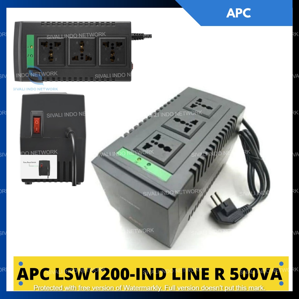 STABILIZER APC LSW1200 IND LINE R 1200 VA AUTOMATIC VOLTAGE REGULATOR 3 OUTLET