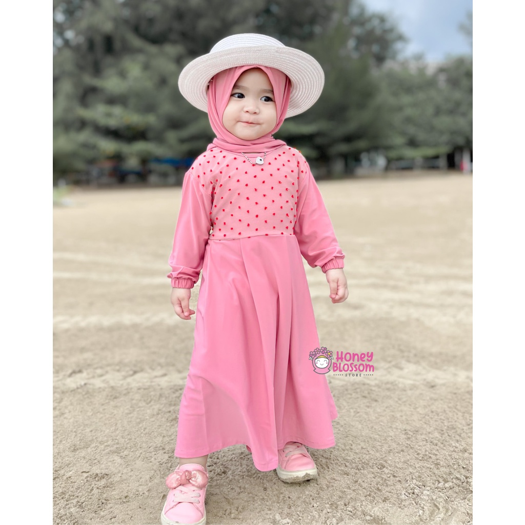 HONEYBLOSSOM gamis bayi perempuan polos alesha / gamis bayi perempuan 1 tahun