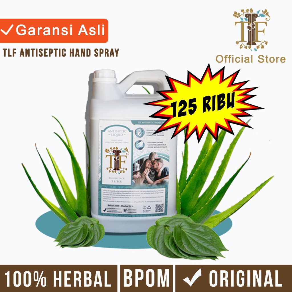 Hand Sanitizer Antiseptik 5 Liter TLF BPOM / Hand Sanitizer Liquid /Antiseptik Cair Alkohol Denat 70% TLF Hand Sanitizer Cair