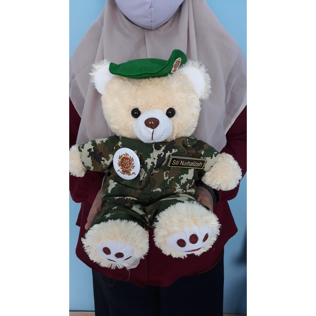 Boneka Wisuda TNI AD AU AL Kopassus Raider Army Boneka Akademi Militer Tentara Boneka Kostrad Akmil Profesi Kenaikan Jabatan Wanita Persit Upacara Souvenir Murah Cantik buat Saudara Kaka Suami Pasangan Istri Ukuran Medium Kado Hadiah Gift Rekomendasi