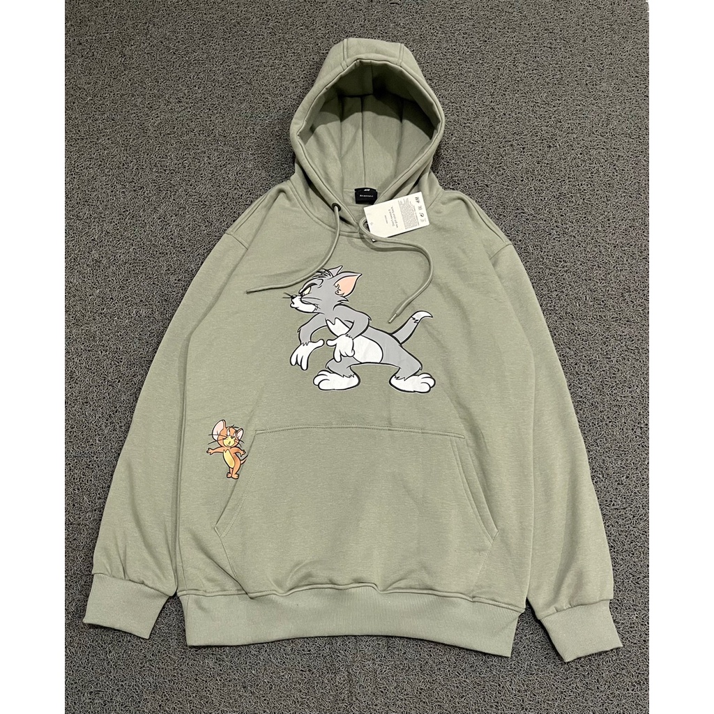 Hoodie Jaket Pria Wanita Tom And Jerry Beige / Tom And Jerry Green Full Tag KATUN