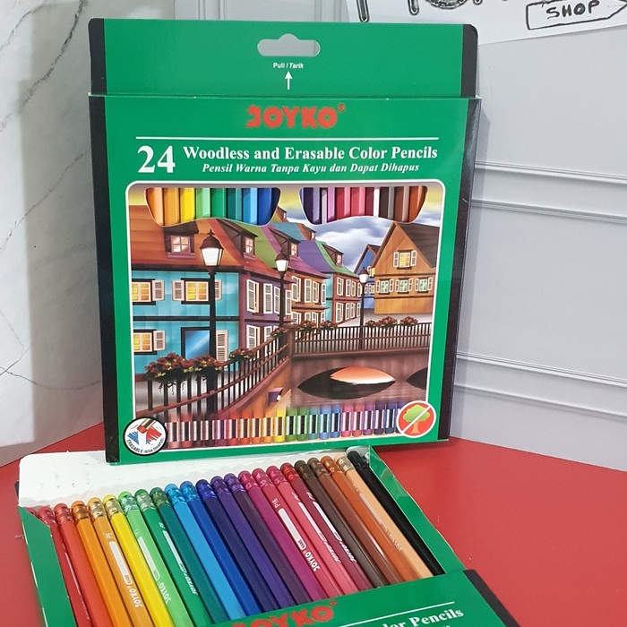 

WARNAPENSIL- PENSIL WARNA JOYKO 24 WARNA BISA DIHAPUS CP-115 WOODLESS AND ERASABLE -PENSIL WARNA