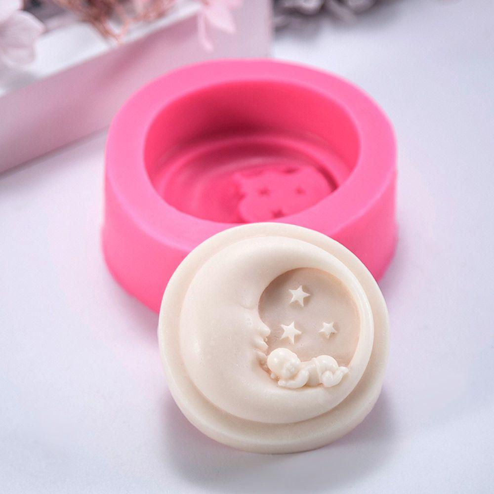 Cetakan Sabun Silikon Nanas 3D Multi-Fungsi Bulan Bayi Lucu Bulat DIY Craft Handmade Soaps Supplies