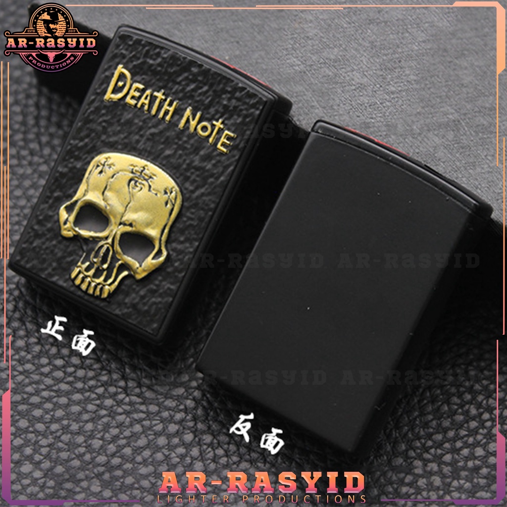 BISA COD! Korek Api Las Gas Remi Slide Sliding Motif Tengkorak Skull Death Note