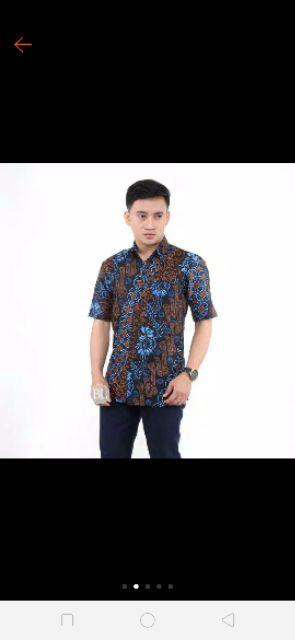 Distro Batik Hrb026 Kenongo Kemeja Tosca Panjang Pekalongan Padi M L Xl Sogan Halus Kemeja Batik Hrb